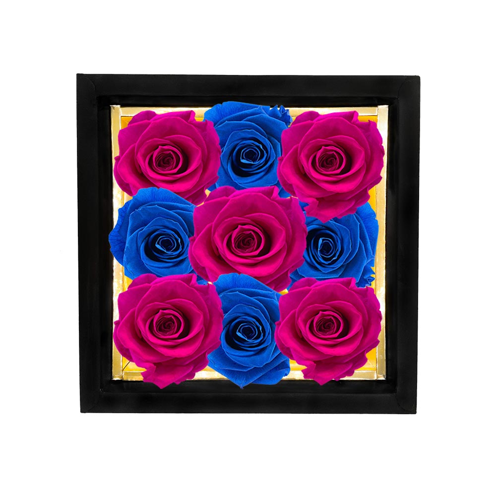 LYRA plus – 9 Eternal Roses in Box - Checkerboard