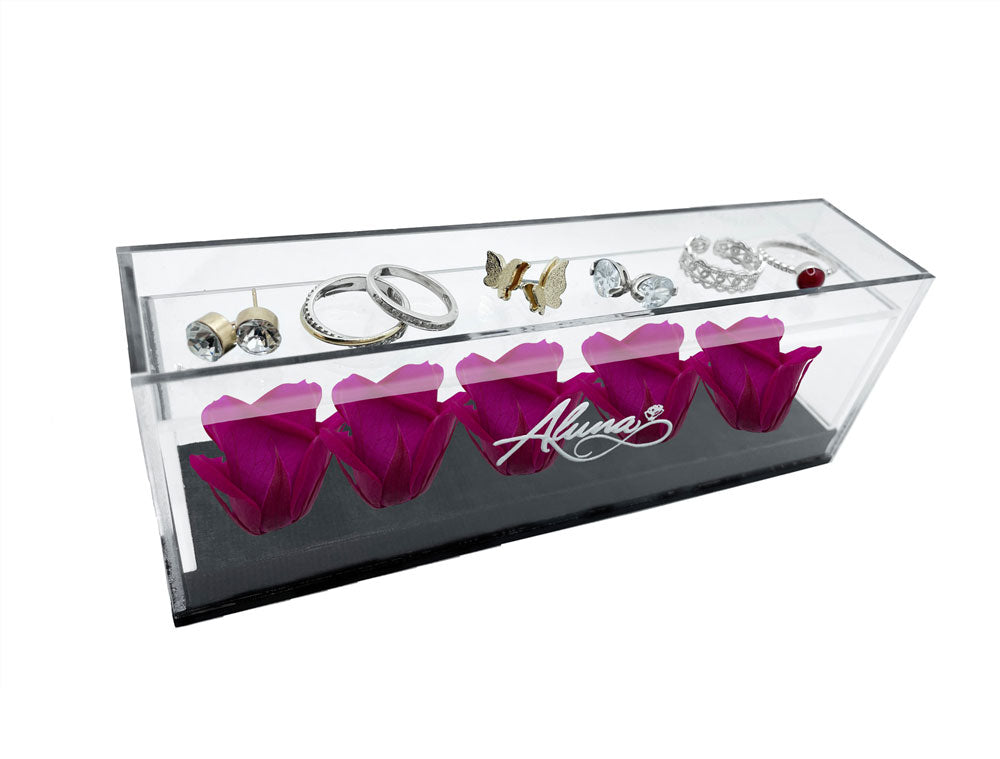 MYRIAD - 5 Mini Eternal Roses in Acrylic Jewelry Box