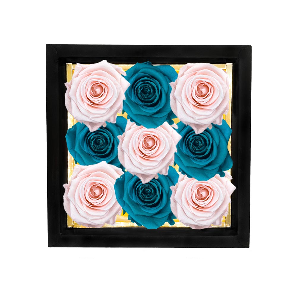 LYRA plus – 9 Eternal Roses in Box - Checkerboard